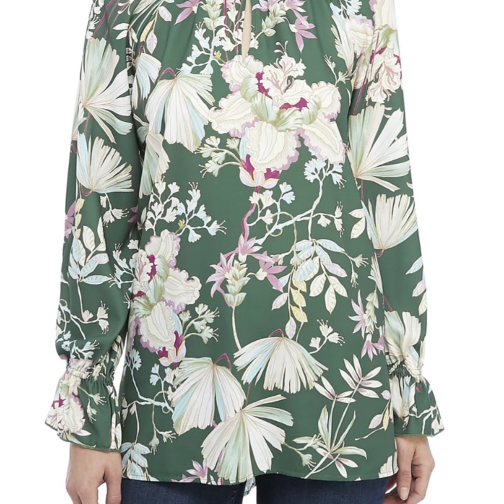 Kaari Blue Tropical Green Blouse